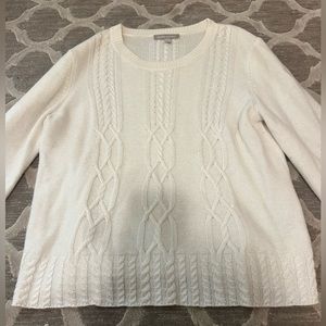 Banana Republic Cream Cable Knit Sweater Size Large
